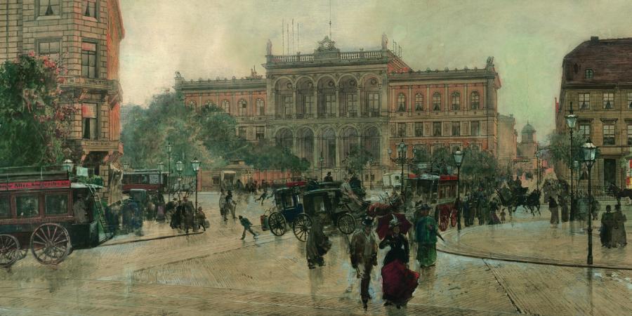 Julius Jacob und Wilhelm Herwarth: Ansicht des Potsdamer Bahnhofs und seiner Umgebung