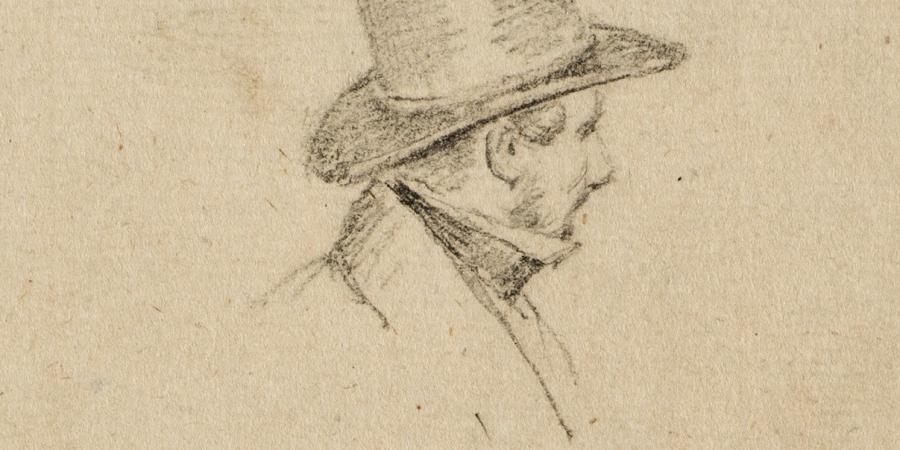 Portrait von Eduard Gaertner, gezeichnet von seinem Freund Friedrich Eduard Meyerheim