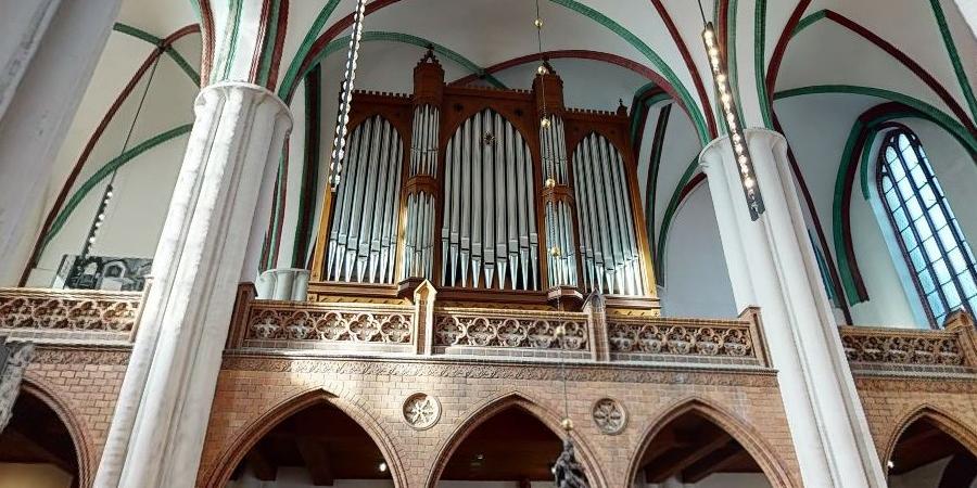 Aufnahme der Jehmlich-Orgel im Museum Nikoaikirche