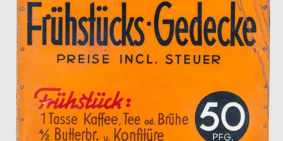Werbeaufsteller des Berliner „Café Regensburger“ aus den 1930er Jahren