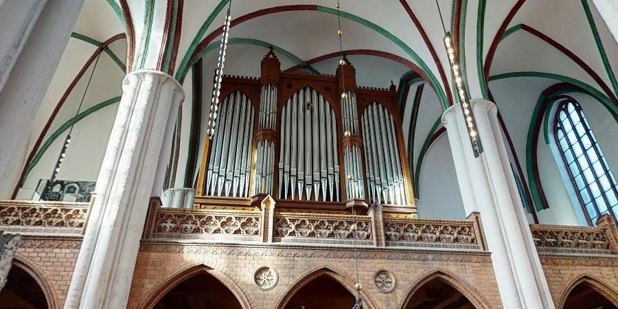 Aufnahme der Jehmlich-Orgel im Museum Nikoaikirche