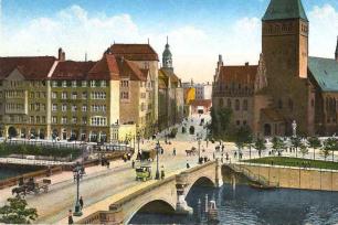 Die Waisenbrücke auf einer Postkarte von 1909