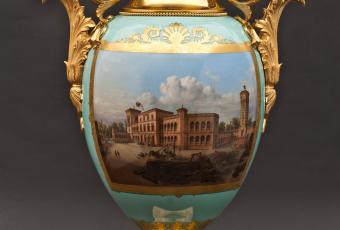 Amphoren-Vase zum 25-jährigen Firmenjubiläum der Eisengießerei Borsig, KPM Berlin, 1862