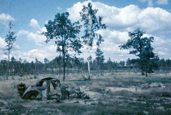 Zerstörter DKW F5 im Grunewald © Stadtmuseum Berlin | Foto: Cecil F.S. Newman