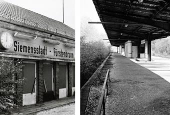 Empfangsgebäude und Bahnsteig Siemensstadt-Fürstenbrunn, 1983