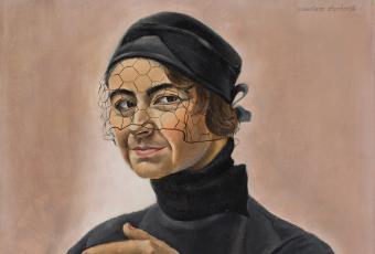 Leonore Maria Gräfin Stenbock-Fermor: Portrait Hildegard Schroeder (Konzertpianistin), Öl auf Leinwand