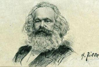 Bildnis von Karl Marx, Druckgrafik aus dem Jahr 1900 © Stadtmuseum Berlin