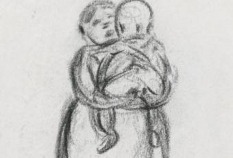 Mutter mit Kind auf dem Arm, Handzeichnung, um 1905 © Stadtmuseum Berlin