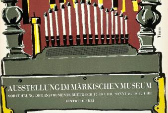 Plakat zur Ausstellung „Automatophone“ im Märkischen Museum, 1960