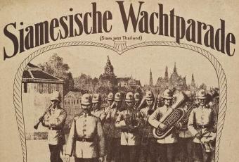 Notenausgabe zu „Siamesische Wachtparade“ (Titelblatt) von Paul Lincke, Berlin 1902 © Stadtmuseum Berlin | Reproduktion: Friedhelm Hoffmann