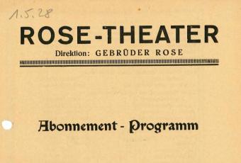 Programm „Hopfenraths Erben“, 1928