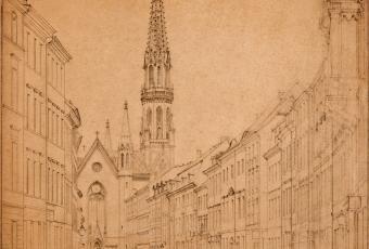 Brüderstraße mit Petrikirche, 1863