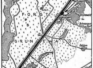 Karte des Grunewalds mit Avus von 1923