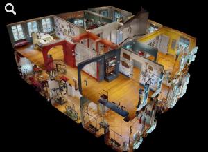 Dreidimensionale digitale Darstellung der Innenräume des Museums Knoblauchhaus