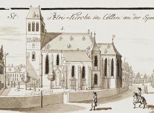 Die Petrikirche im Berliner Stadtteil Cölln, 1690