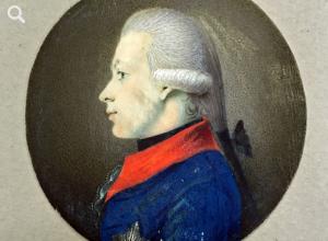 Friedrich Ludwig Karl von Preußen (1773 – 1796), Prinz von Preußen, um 1795. Aquarell, Gouache auf Elfenbein;  5,3 x 5,1 cm © Stadtmuseum Berlin | Foto: Katharina Plate