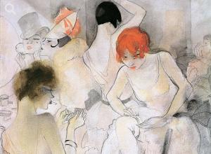Jeanne Mammen: Vor dem Auftritt, Aquarell und Bleistift auf Papier, um 1928 © Stadtmuseum Berlin