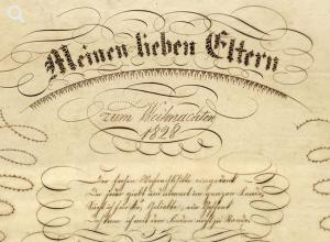 Weihnachtswunschbrief von Ernst Lotter aus dem Jahr 1828 © Stadtmuseum Berlin