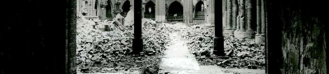 Zerstörte Nikolaikirche nach Kriegsende