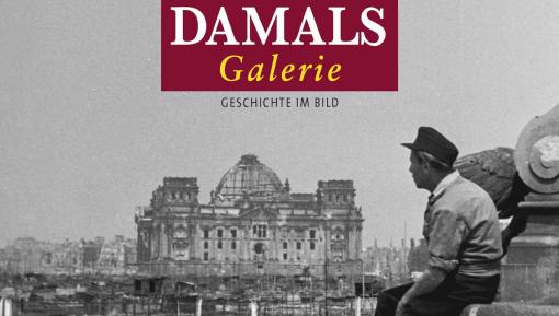 Ausschnitt aus dem Titelbild des Magazins mit Mann vor zerstörtem Reichstag