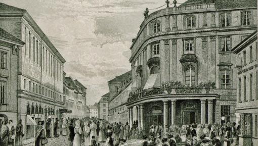 Mühlendamm und Ephraim-Palais auf einem Stahlstich von 1833