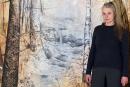 Johanna Staniczek vor ihrem Bild im Atelier © Stadtmuseum Berlin | Foto: Manfred Miersch