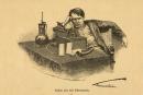Thomas Alva Edison und sein Phonograph zum Abspielen von Edison-Walzen