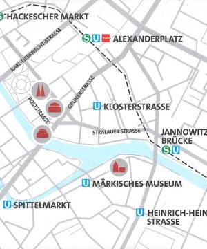 Lageplan der Museen in Mitte